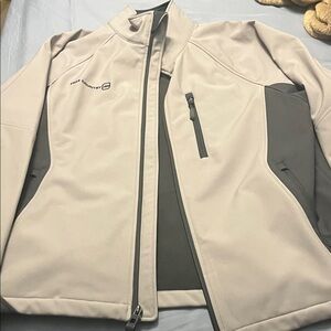 Free Country Men’s Two-Tone Beige and Gray Softshell Jacket